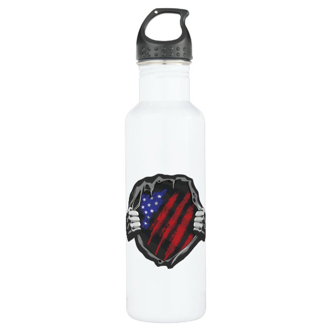 USA Superhero Costume Flag 710 Ml Water Bottle (Front)