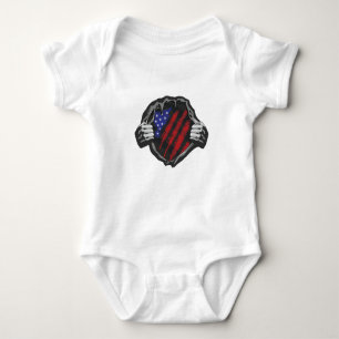 USA Superhero Costume Flag Baby Bodysuit