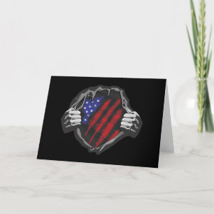 USA Superhero Costume Flag Card