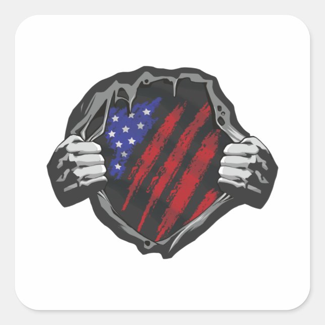 USA Superhero Costume Flag Square Sticker (Front)