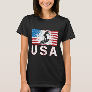 Usa Surfing Team American Flag Us Surfer Men Women T-Shirt