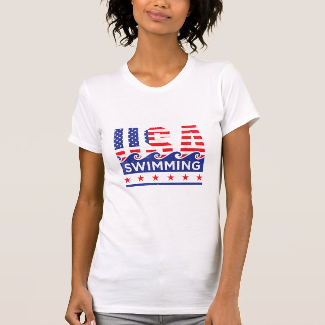 USA Swimming Artwork For A Swimmer T-Shirt (Front)