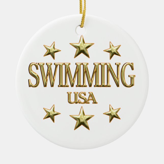 USA Swimming Ceramic Ornament (Front)