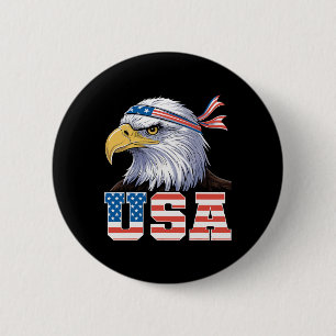 Usa T Shirt American Flag Men Women Kids Eagle Pat 6 Cm Round Badge
