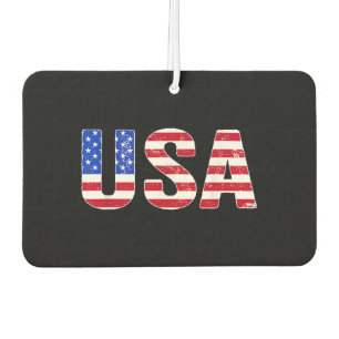 USA T Shirt Patriotic American Flag Men Women Kids Car Air Freshener