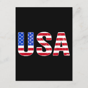 USA T Shirt Patriotic American Flag Men Women Kids Enclosure Card