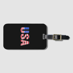 USA T Shirt Patriotic American Flag Men Women Kids Luggage Tag