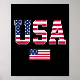 Usa T Shirt Patriotic American Flag Men Women Kids Poster