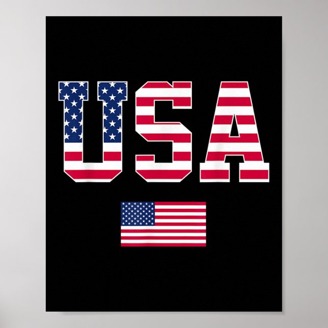 Usa T Shirt Patriotic American Flag Men Women Kids Poster (Front)