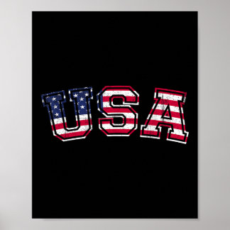 Usa T Shirt Patriotic American Flag Men Women Kids Poster