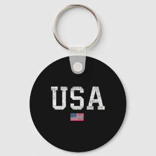 Usa T Shirt Women Men Kids Patriotic American Flag Key Ring