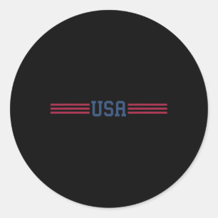 Usa T Shirt Women Men Patriotic American White 4th Classic Round Sticker