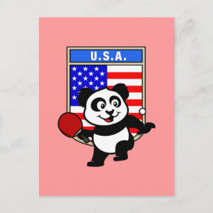 USA Table Tennis Panda Postcard