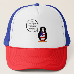 USA Talking Ms. Penguin Personalised Trucker Hat