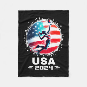 Usa team 2024 volleyball shirt for men women kids fleece blanket