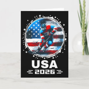 Usa Team 2026 United States American Flag Hockey U Card