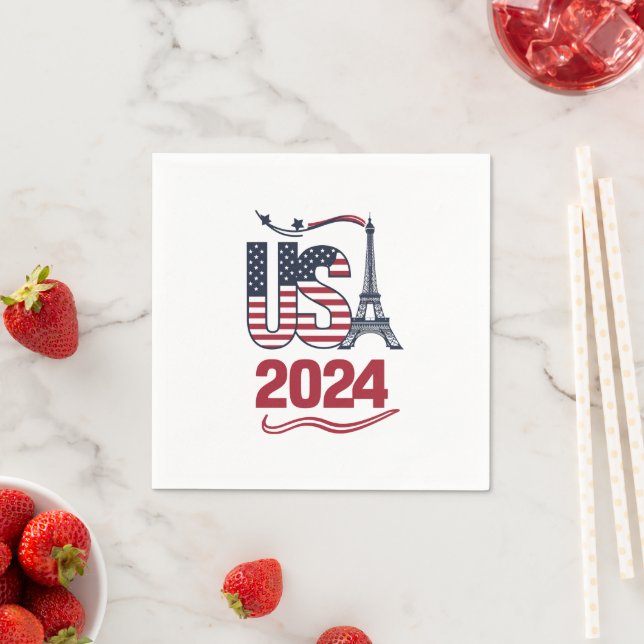 USA Team American Flag Sport USA 2024  Napkin (Insitu)