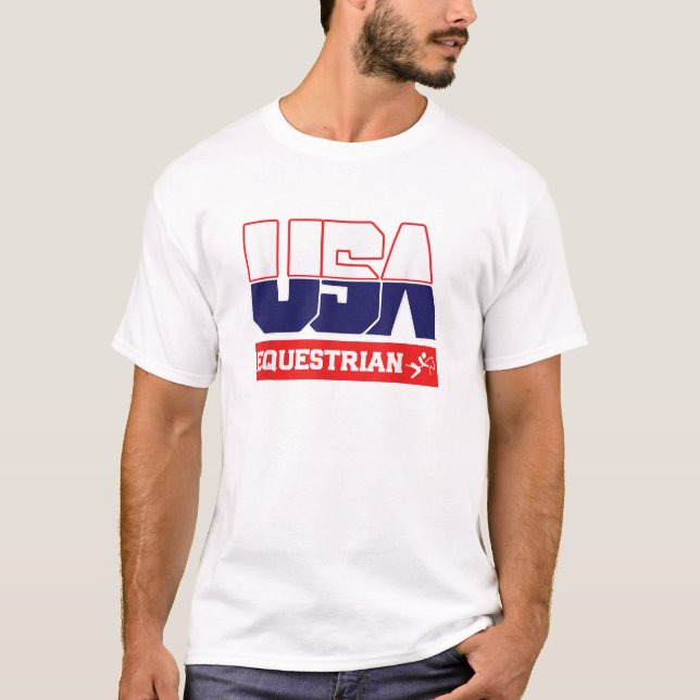 USA Team Equestrian men women American sports T Sh T-Shirt (Front)