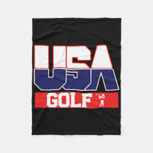 Usa Team Golf - Men And Women American Sports Fleece Blanket