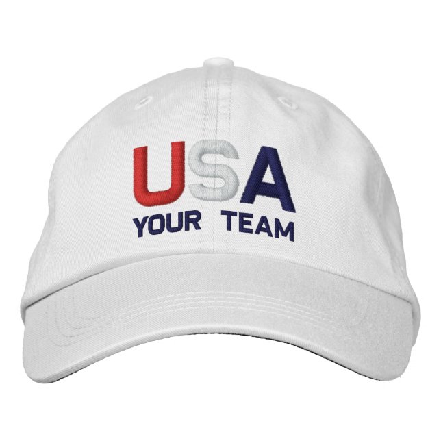 USA Team Olympics Embroidered White Hat (Front)
