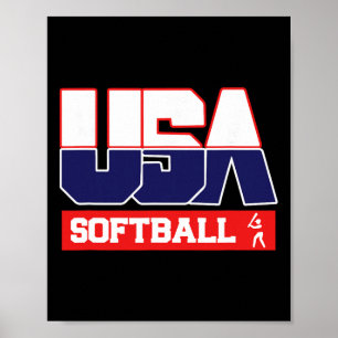 Usa Team Softll - Men And Women American Sports Poster
