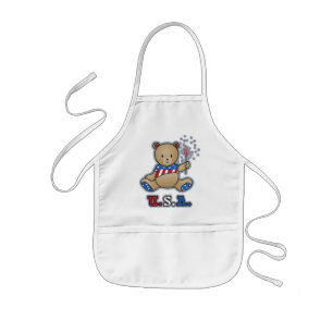 USA Teddy Bear Kid's apron