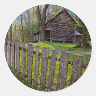 USA, Tennessee, Cabin In Cades Cove Classic Round Sticker