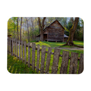 USA, Tennessee, Cabin In Cades Cove Magnet