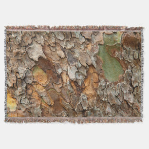 USA, Tennessee, Close Up Of Bark On A Tree Throw Blanket