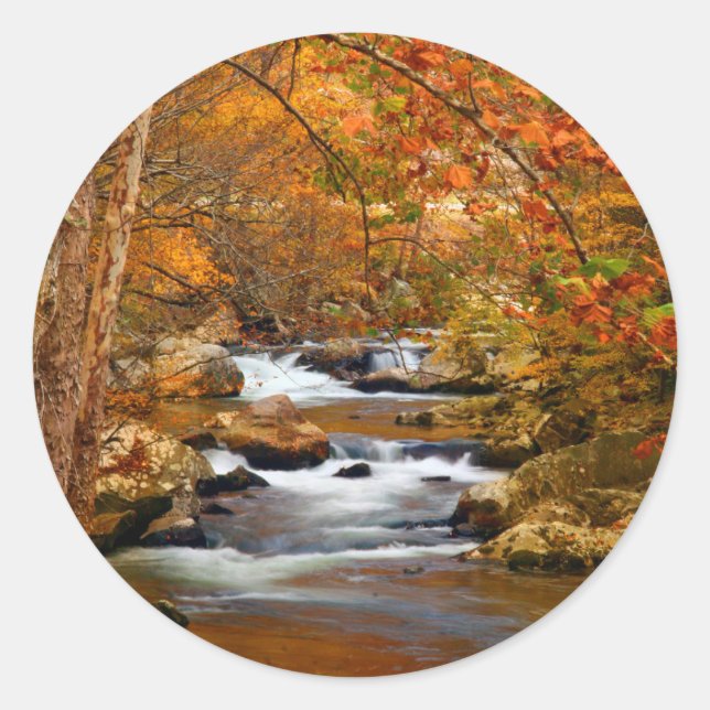 USA, Tennessee. Rushing Mountain Creek Classic Round Sticker (Front)