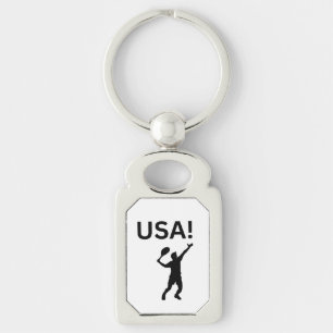 USA tennis player using dot as a ball Key Ring