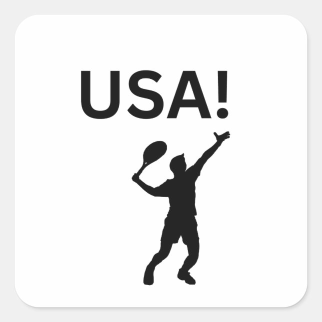 USA tennis player using dot as a ball  Square Sticker (Front)