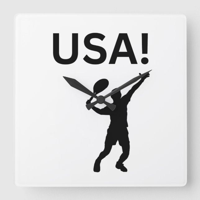 USA tennis player using dot as a ball  Square Wall Clock (Front)