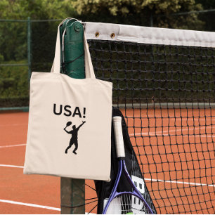 USA tennis player using dot as a ball  Tote Bag