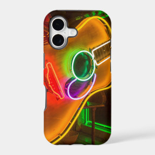 USA, Texas, Austin. Neon Guitar At Blackmail