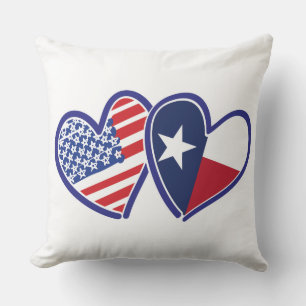 USA-Texas-Flag-Heart Cushion