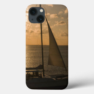 USA, Texas, South Padre Island. Sailboat iPhone 13 Case