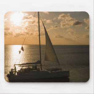 USA, Texas, South Padre Island. Sailboat Mouse Pad