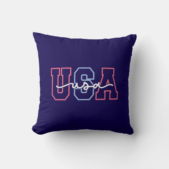 USA Text 4th Of July Design-62118 Cushion (Front)