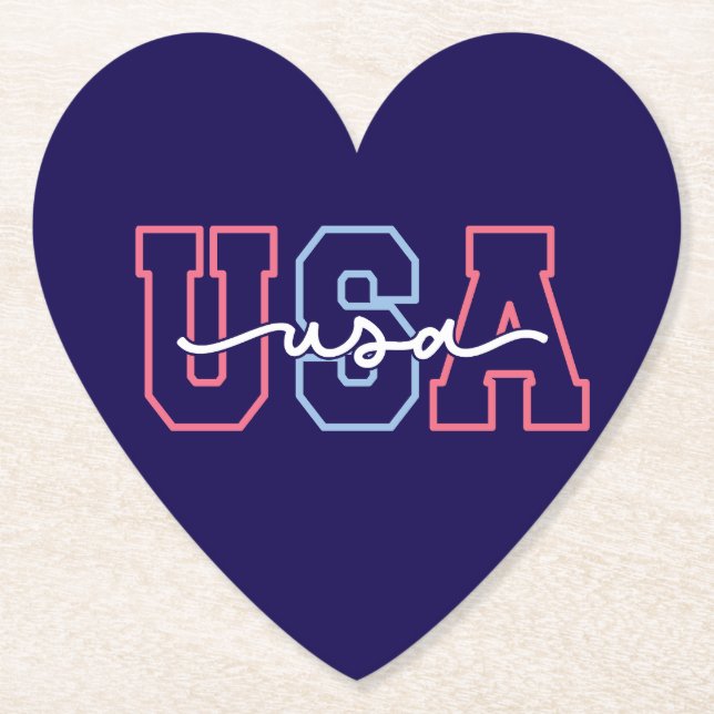 USA Text 4th Of July Design-62118 Paper Coaster (Front)