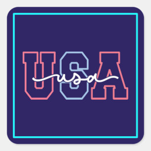 USA Text 4th Of July Design-62118 Square Sticker