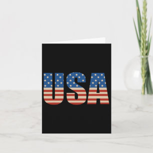 Usa Text Flag Shirt - American Flag Patriotic 4th Card