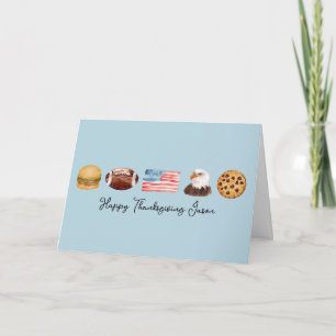 USA Thanksgiving, Personalised American Birthday Card