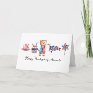 USA Thanksgiving, Personalised American Birthday Card