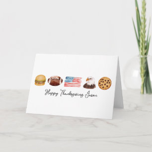 USA Thanksgiving, Personalised American Birthday Card