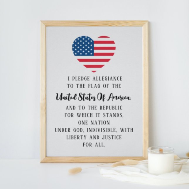 USA The Pledge Of Allegiance American Flag Heart  Poster (Creator Uploaded)