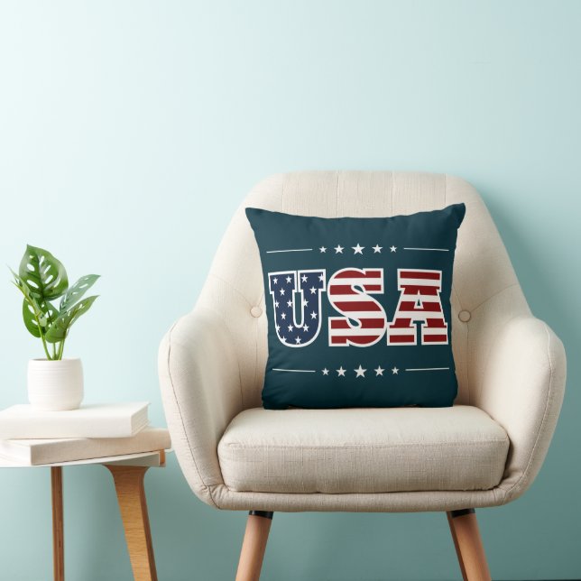 USA Throw Pillow (Chair)
