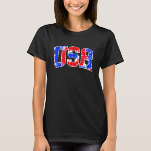 USA Tie Dye Patriotic Red White Blue 4th Of July M T-Shirt