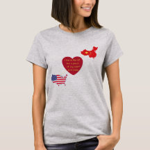 USA To China Heart T-Shirt