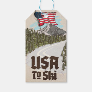 USA To Ski Gift Tags